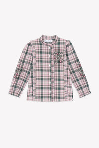 ZNO PICS // Chemise - Vert de gris carreaux à volants