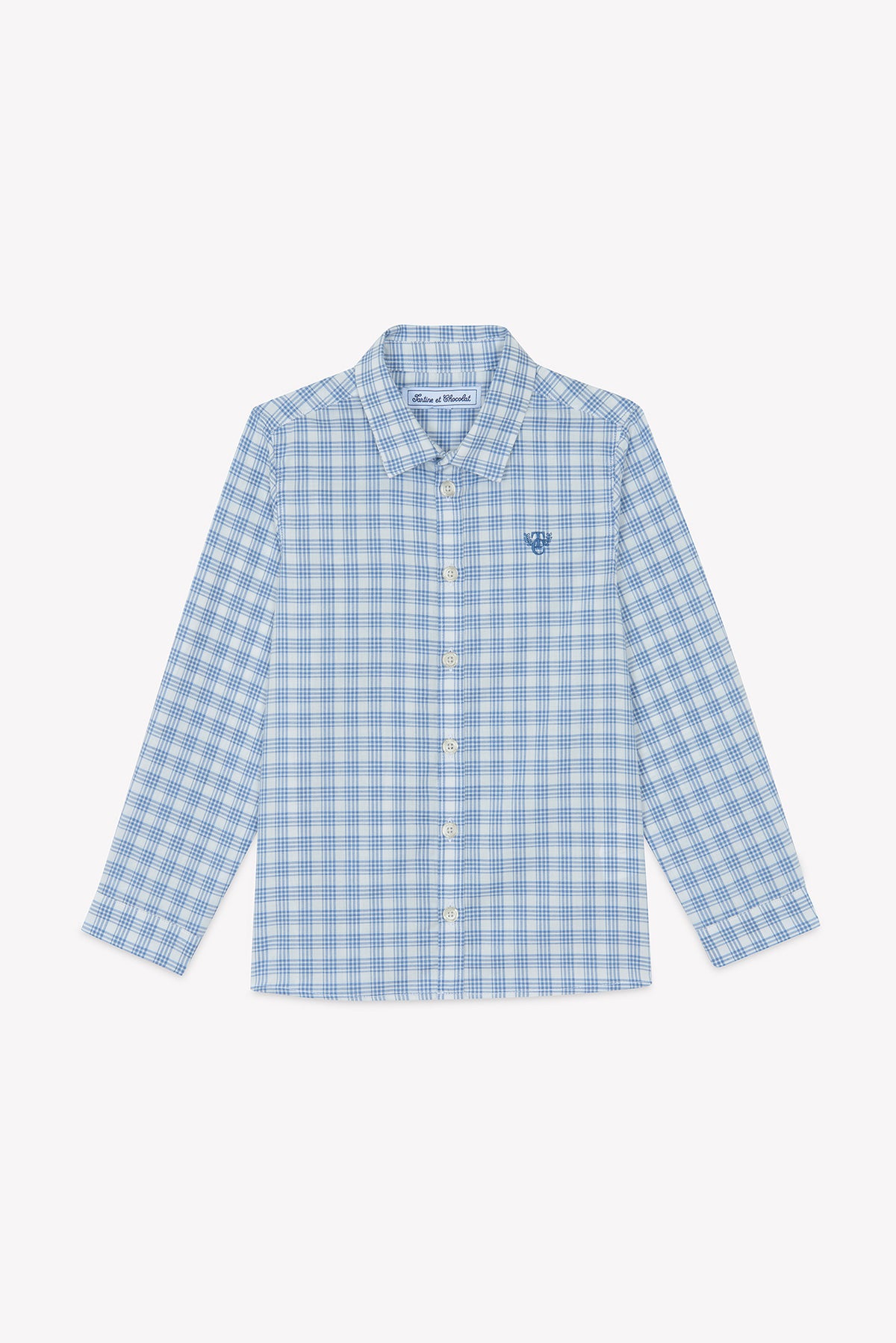 Bleu Grisé / Chemise - Bleu Grisé À Carreaux