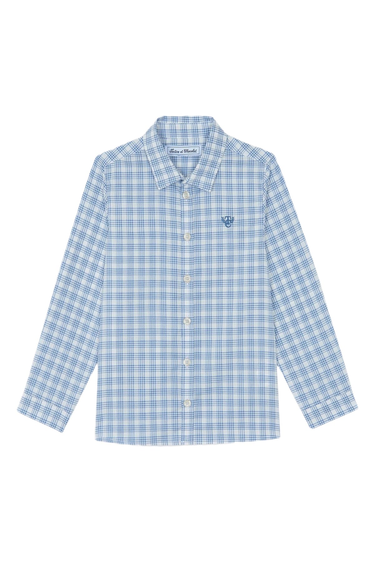 Chemise - Bleu grisé à carreaux