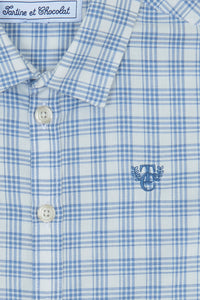 Bleu Grisé / Chemise - Bleu Grisé À Carreaux