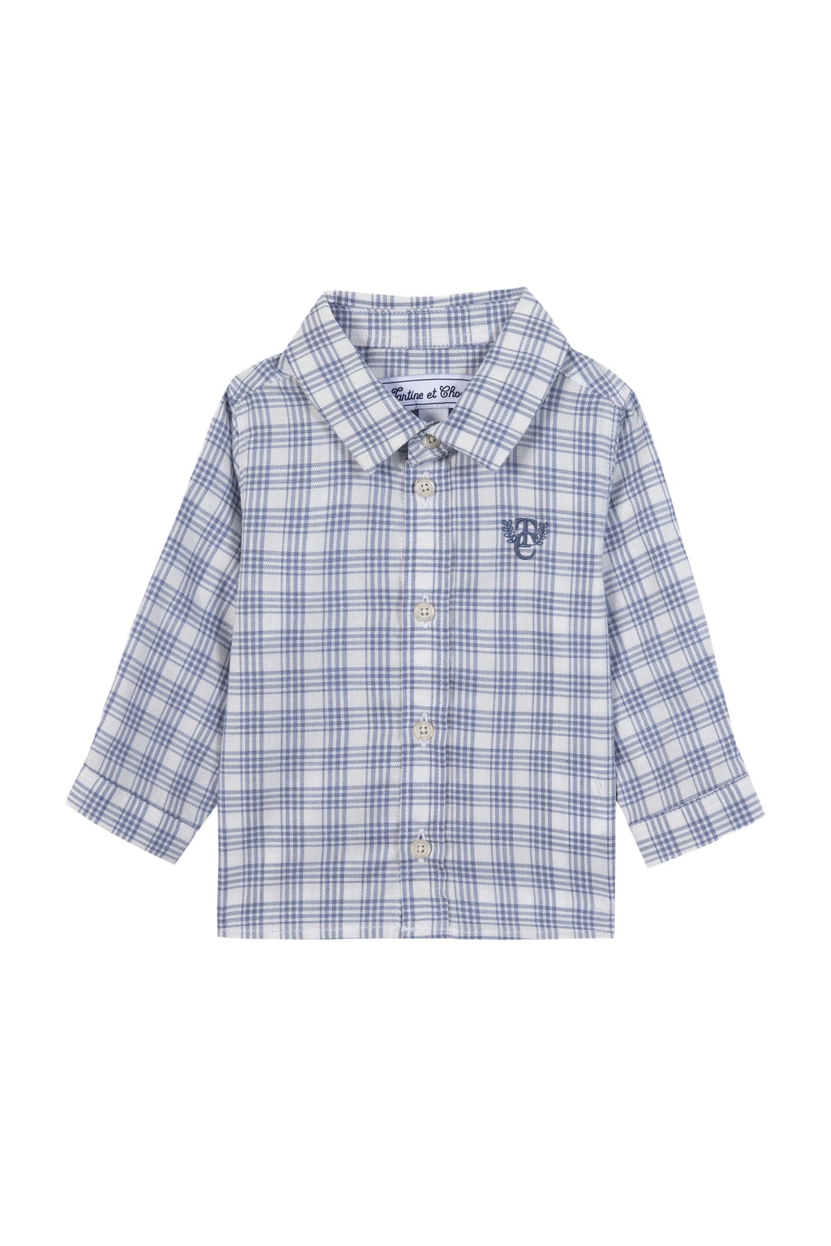 Chemise - Bleu grisé à carreaux