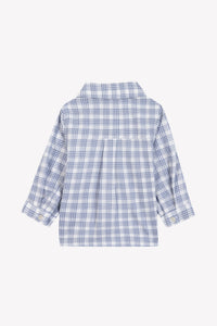 Little robot cotton shirt - Greyish blue