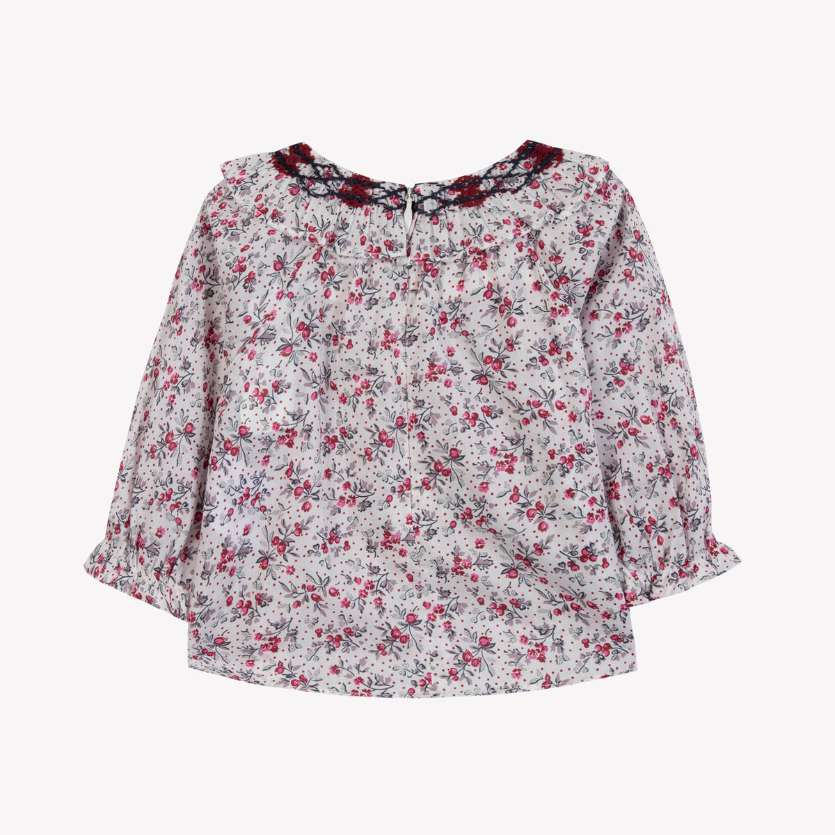 Nacre / Blouse - Ecru Imprimé Fleuri