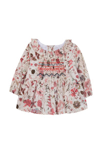 Preppy winter cotton blouse - Nacre