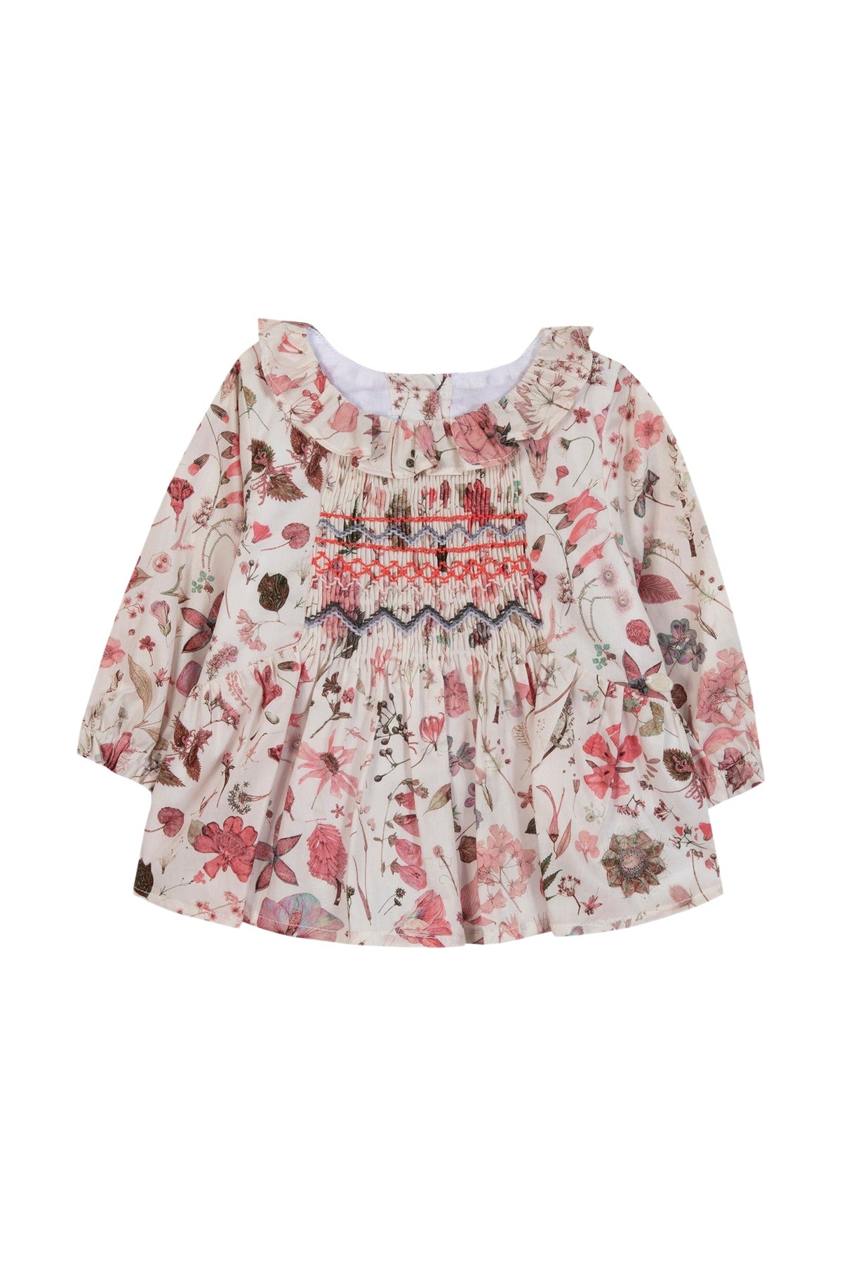 Preppy winter cotton blouse - Nacre