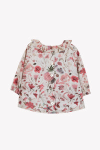 Preppy winter cotton blouse - Nacre
