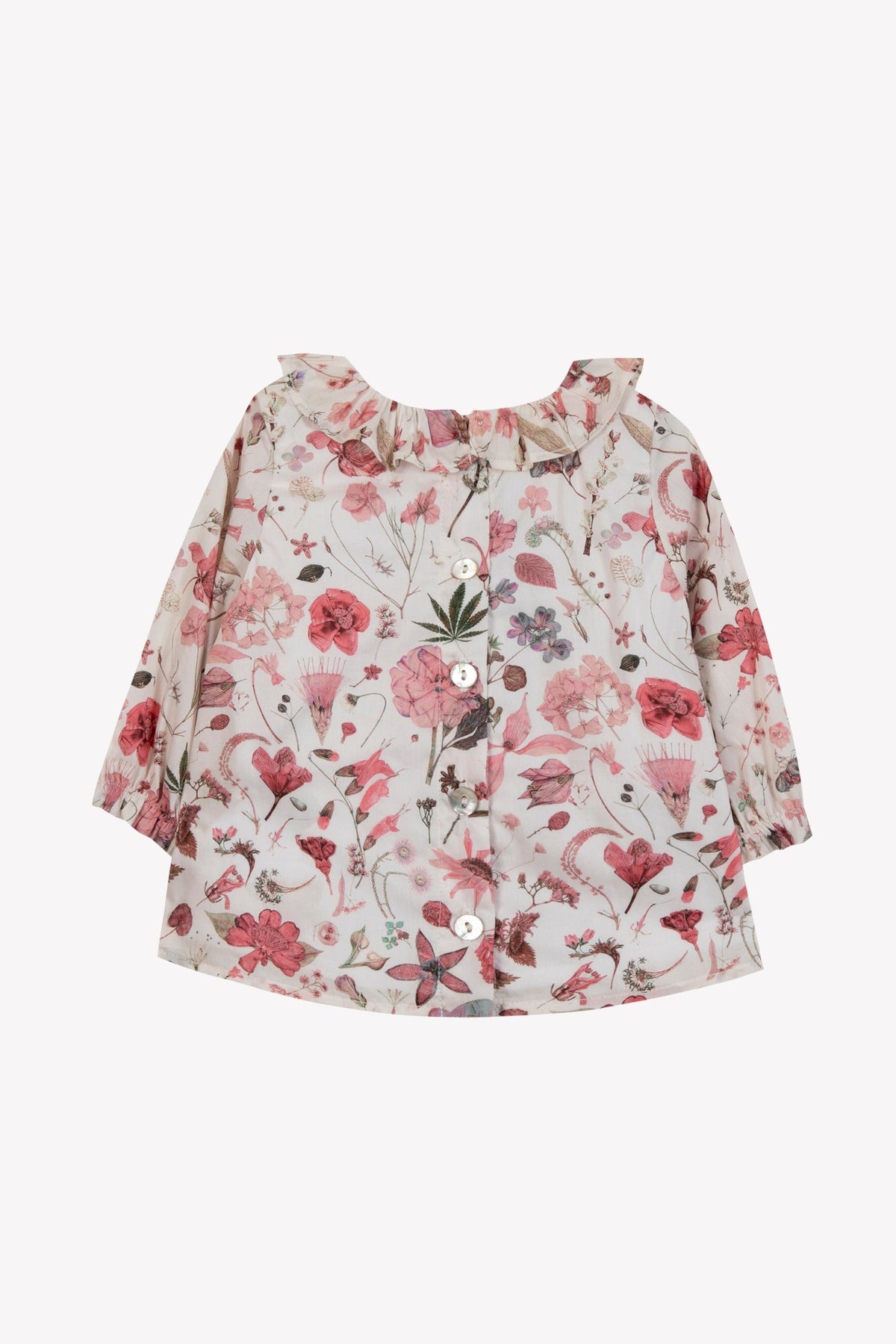 Preppy winter cotton blouse - Nacre