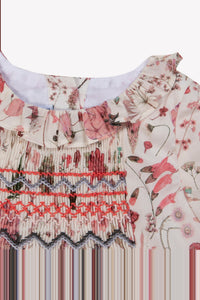 Preppy winter cotton blouse - Nacre
