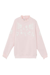 Sweat - Rose poudré illustration fleurs