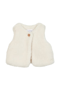 Gilet - Ecru imitation fourrure