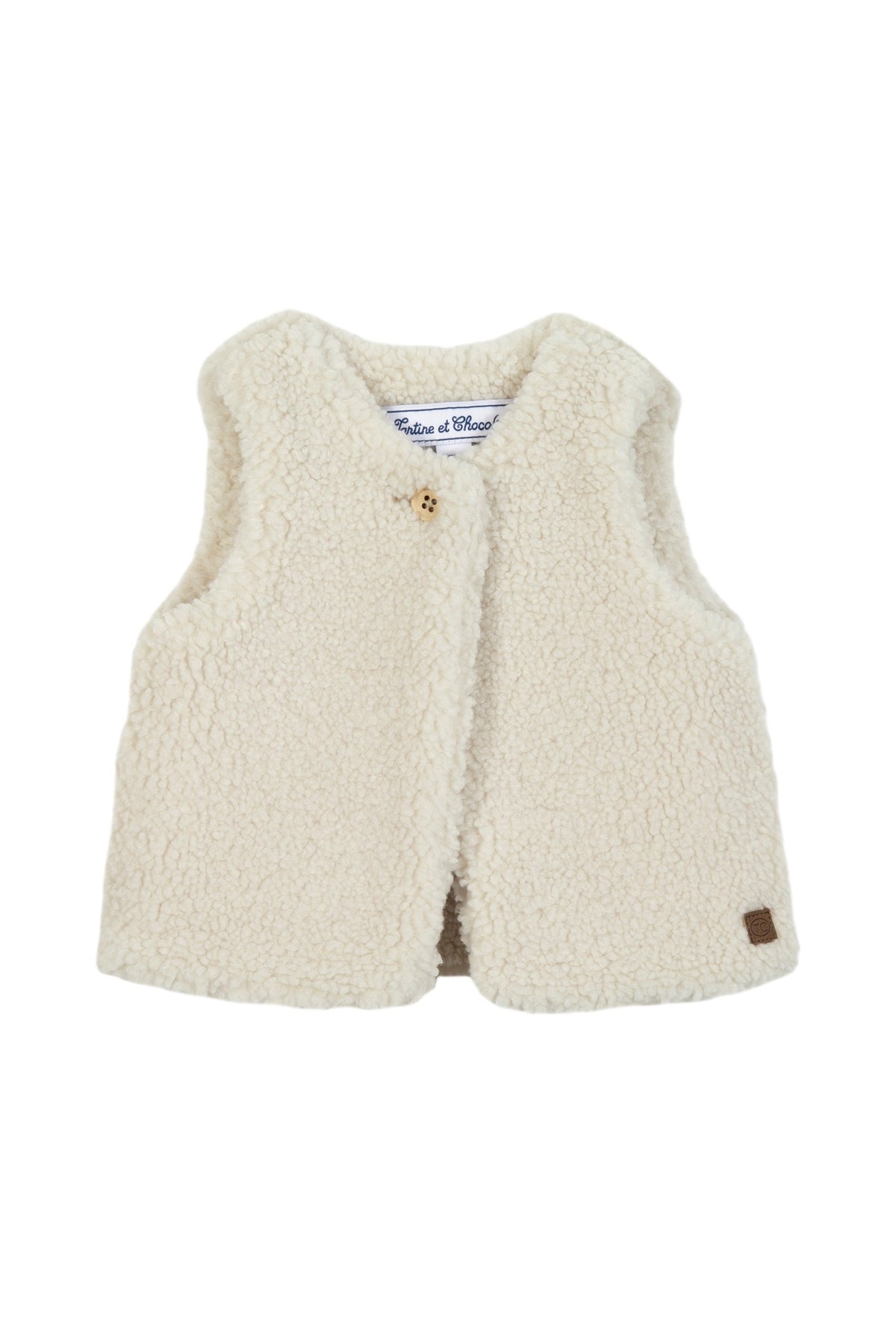 Gilet - Beige imitation fourrure