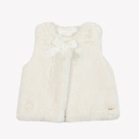 Gilet - Rose pâle imitation fourrure avec nœud