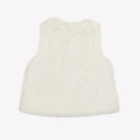Gilet - Rose pâle imitation fourrure avec nœud