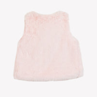 Gilet - Rose pâle imitation fourrure avec nœud