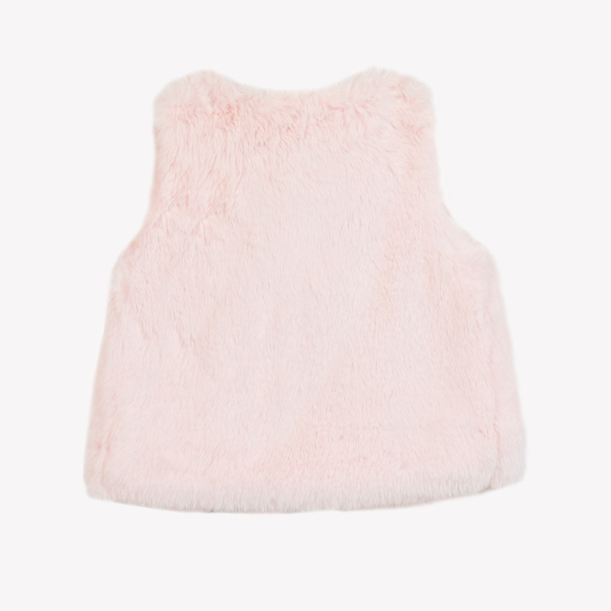 Gilet - Rose pâle imitation fourrure avec nœud