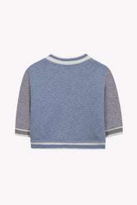 Gilet petit robot en coton - Bleu grisé