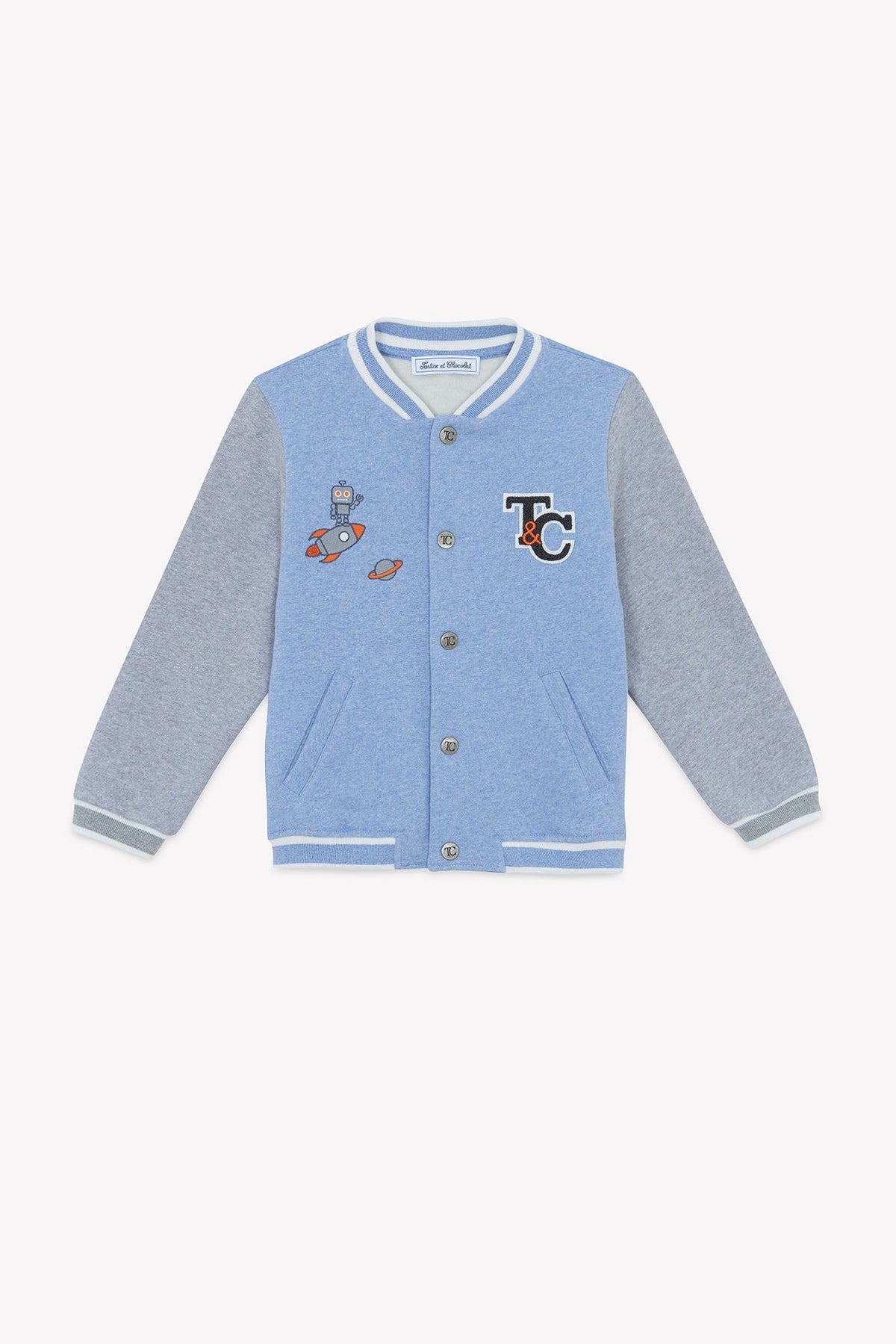 Gilet - Bleu grisé effet bomber