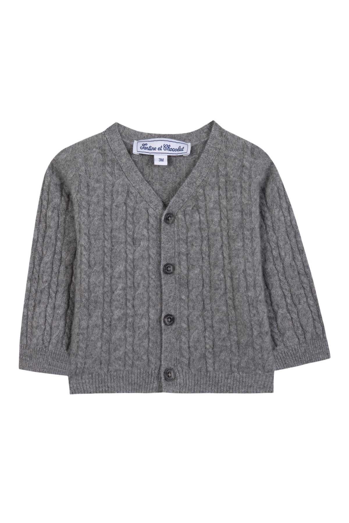 Gilet - Gris chiné 100% cachemire