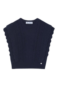 Cardigan - Marine sans manche