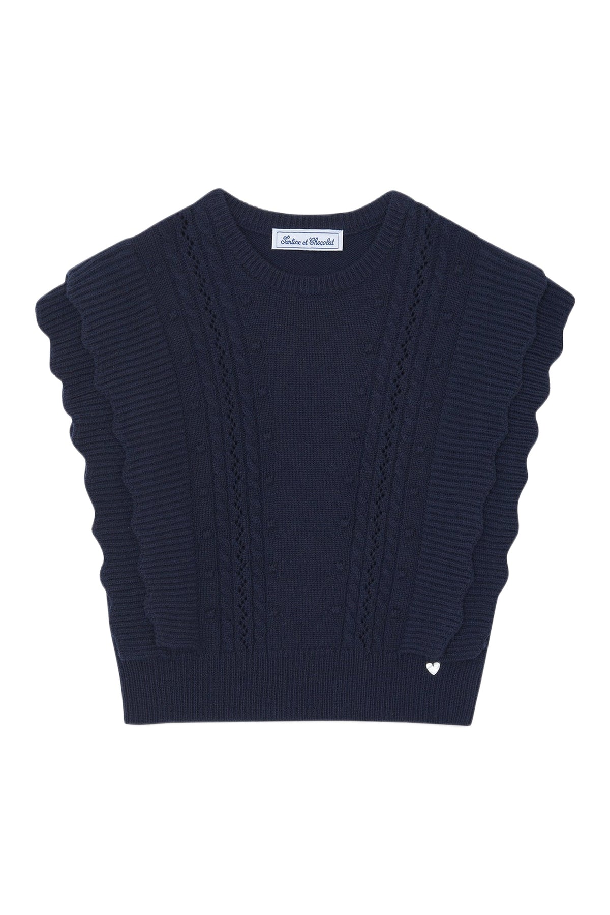 Cardigan - Marine sans manche