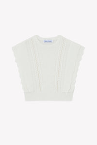 Nacre / Cardigan - Ecru Sans Manche