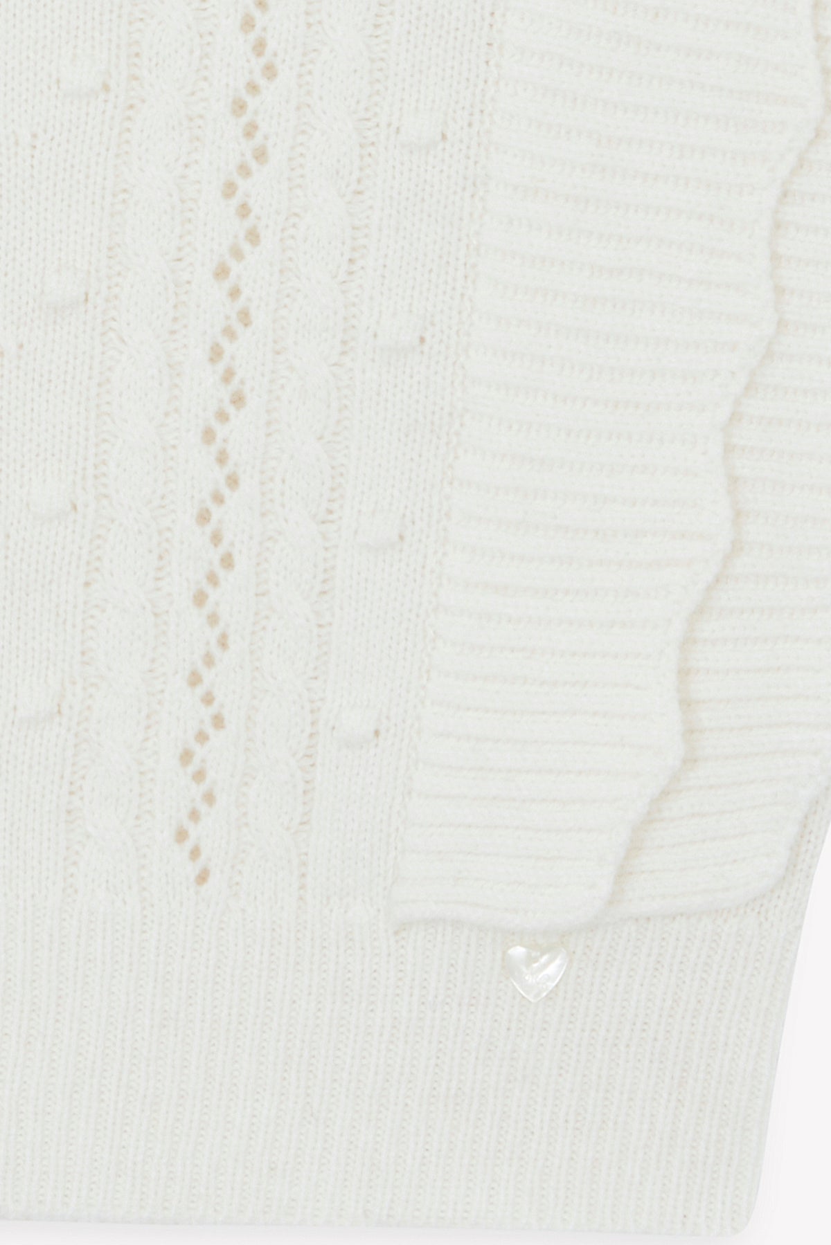 Nacre / Cardigan - Ecru Sans Manche