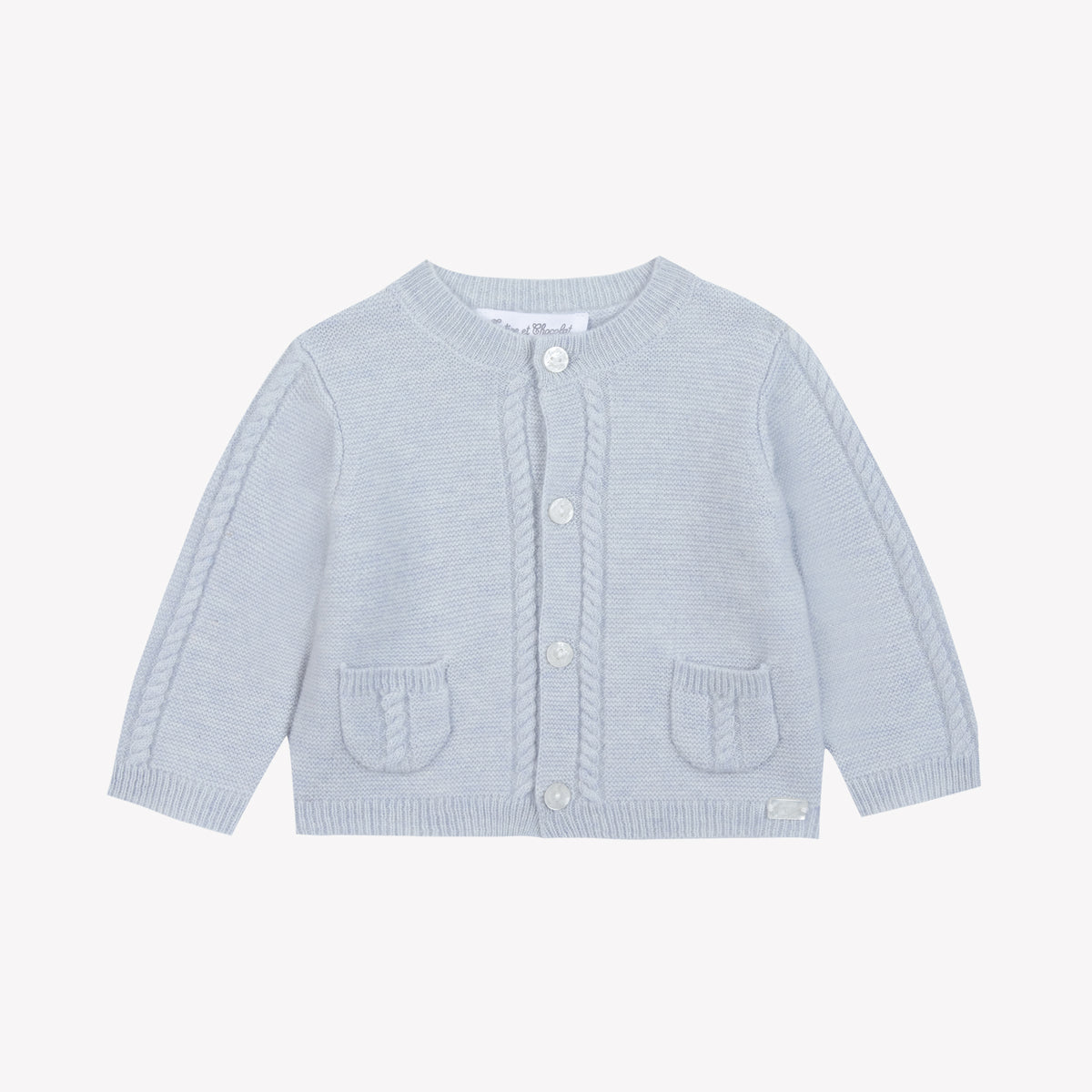 Bleu Céleste Chiné / Cardigan - Bleu Céleste Chiné Avec Poches
