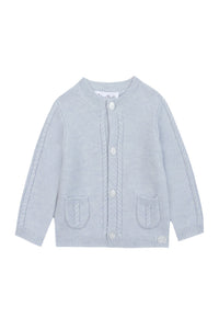 Cardigan - Bleu céleste chiné avec poches