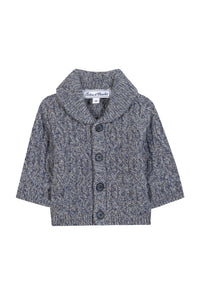 Gilet - Marine col châle maille torsadée