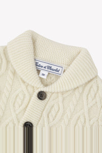 Gilet petit robot en coton - Nacre