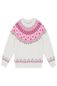 Pull - Ecru motif jacquard