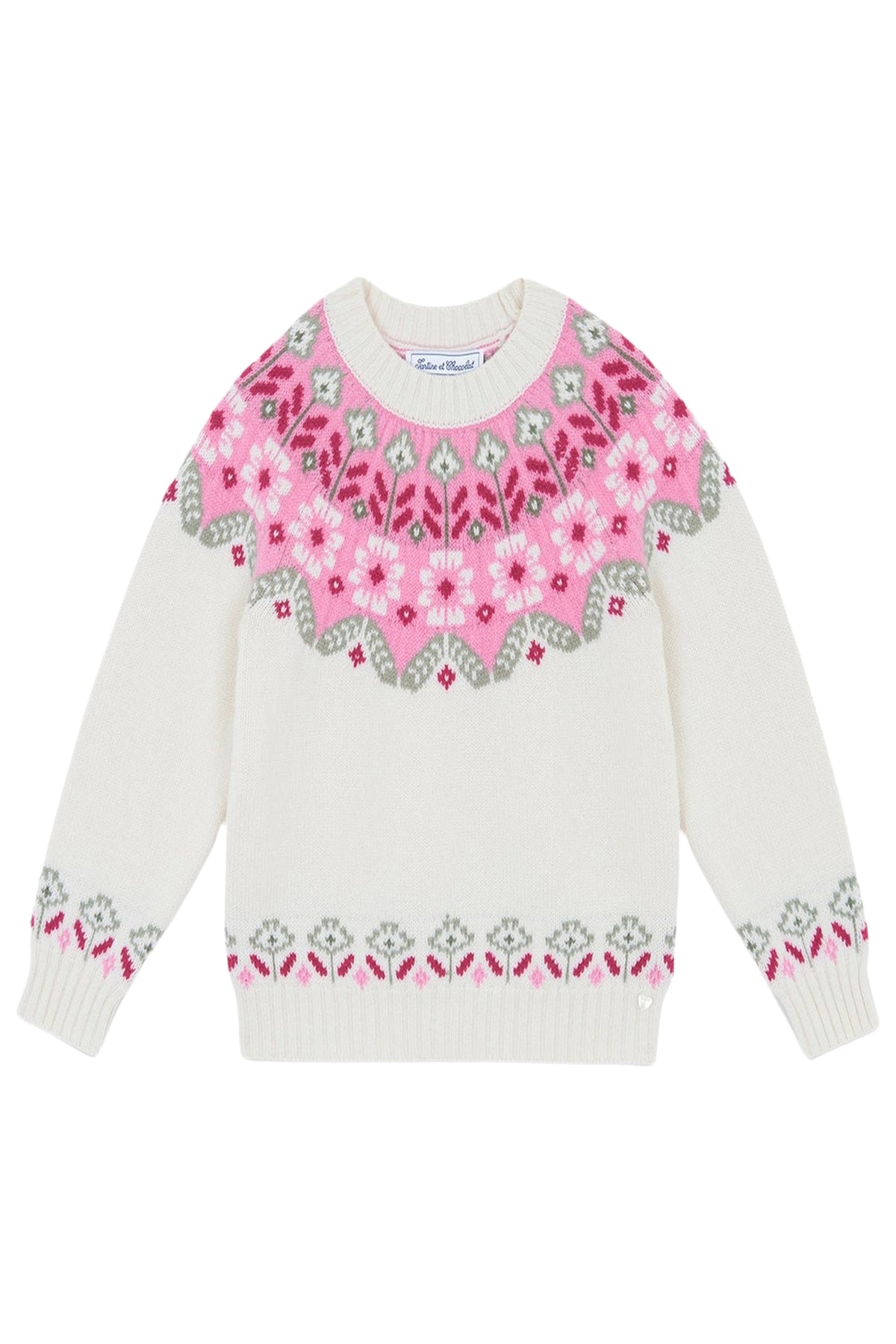 Pull - Ecru motif jacquard