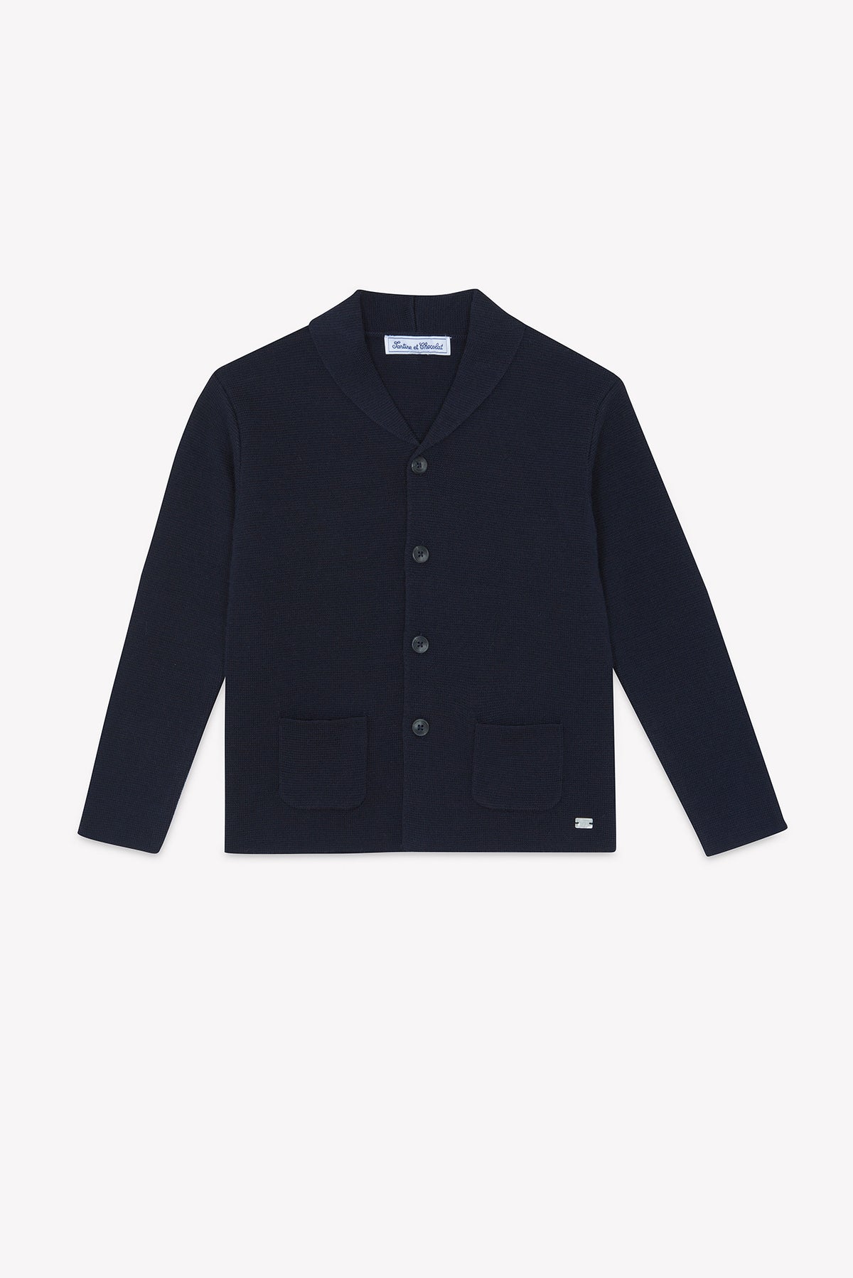 Marine / Gilet - Marine Maille Torsadée