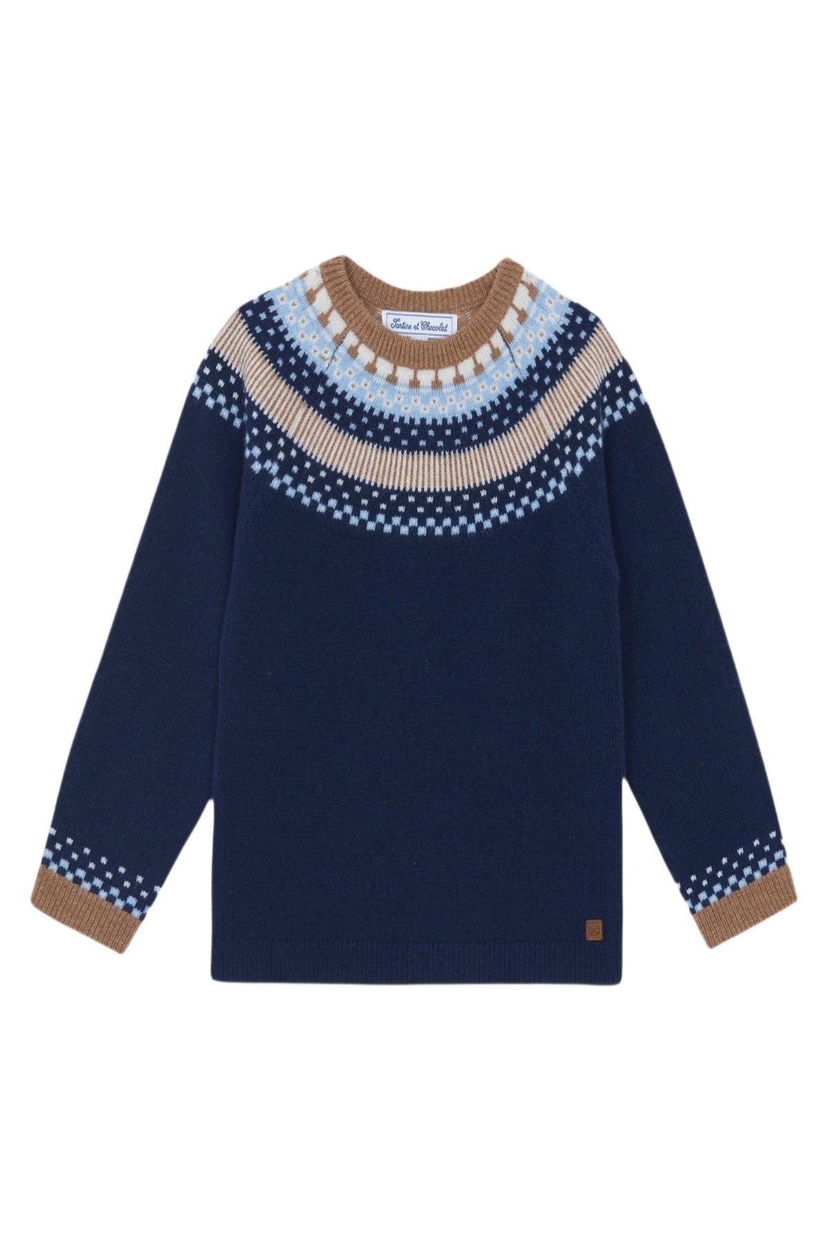 Pull douceur alpine en laine - Bleu marine