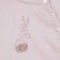 Rose Pâle Mouliné Nacre / Pull - Rose Pâle Broderie Lapin