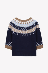 Pull douceur alpine en coton - Bleu marine