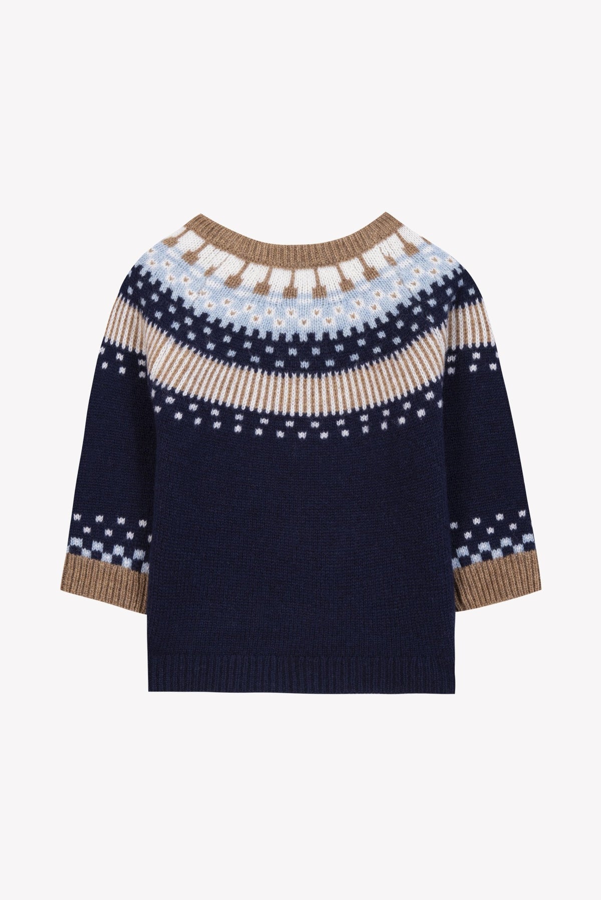 Pull douceur alpine en coton - Bleu marine