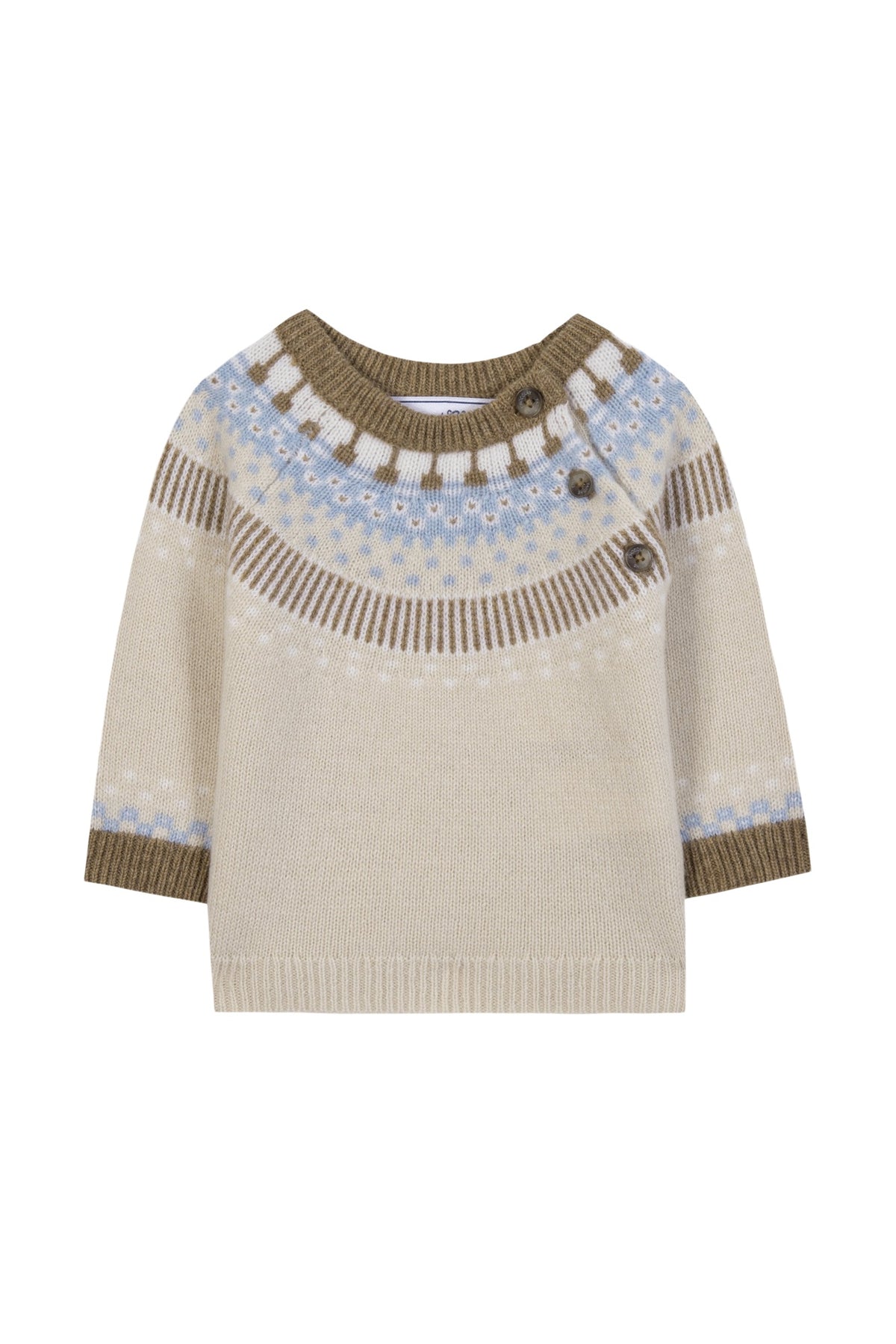 Pull - Beige chiné motif jacquard