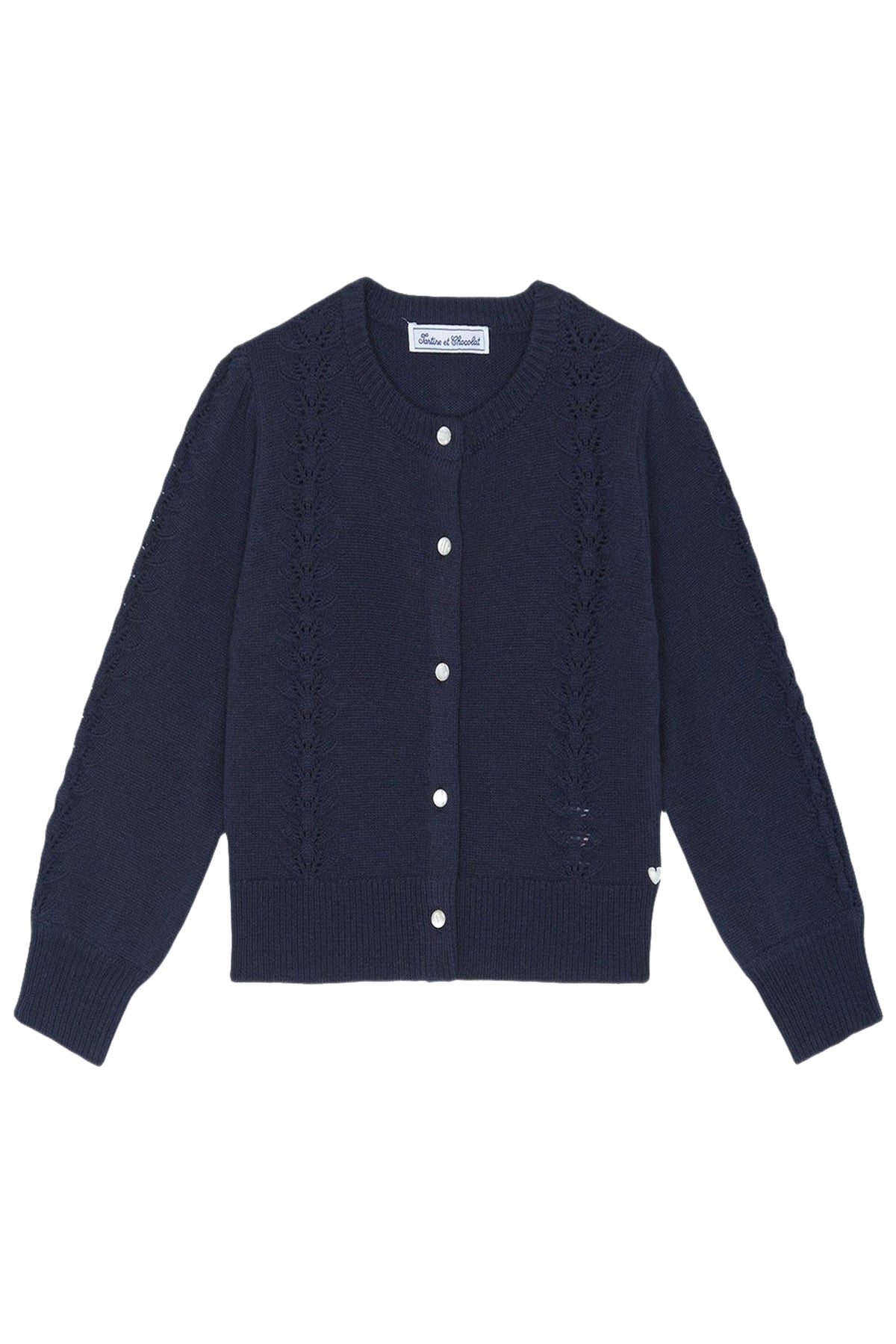 Cardigan back to school en laine - Bleu marine
