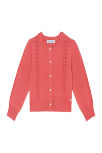 Cardigan - Praline en laine ajourée