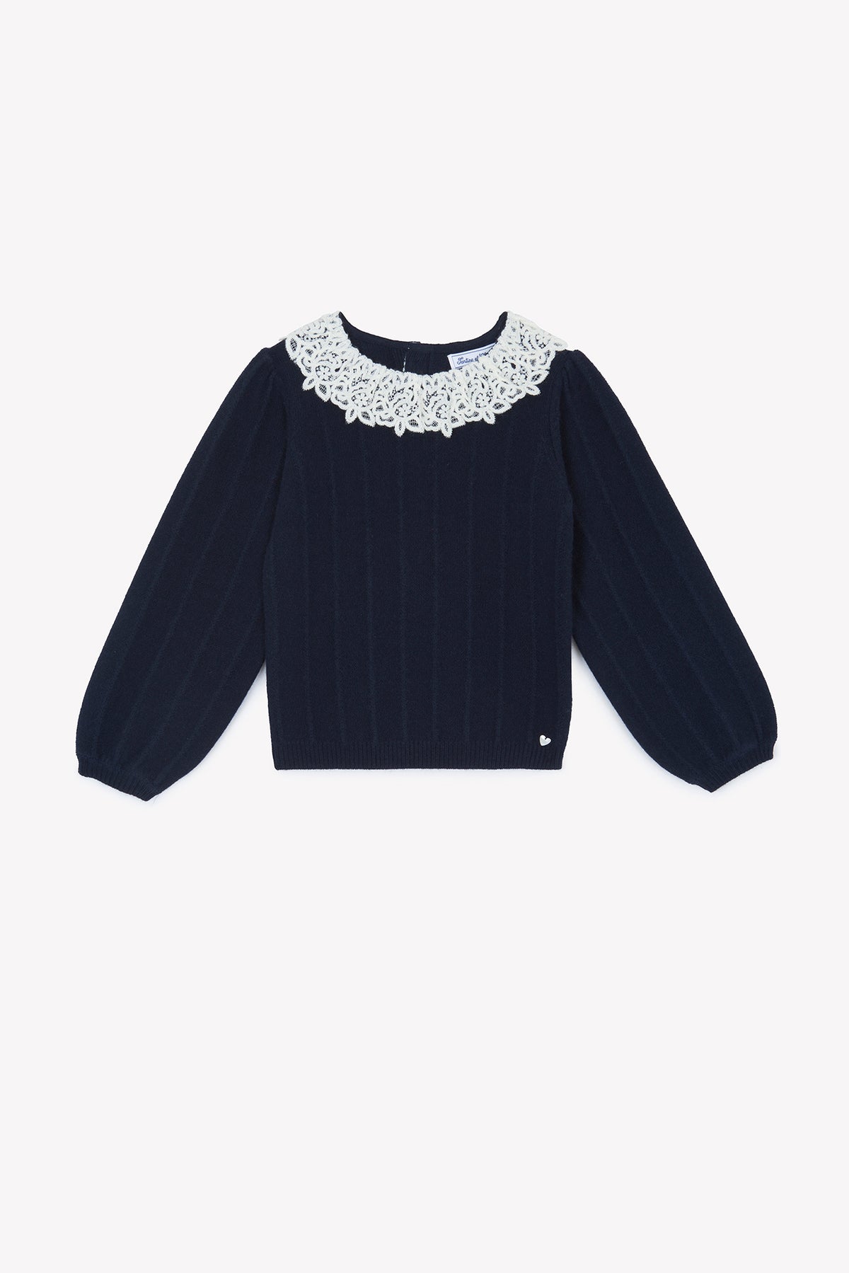 Marine / Pull - Marine Col Volanté