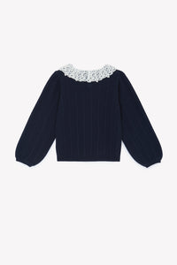 Marine / Pull - Marine Col Volanté