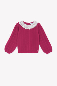 Magenta / Pull - Magenta Col Volanté