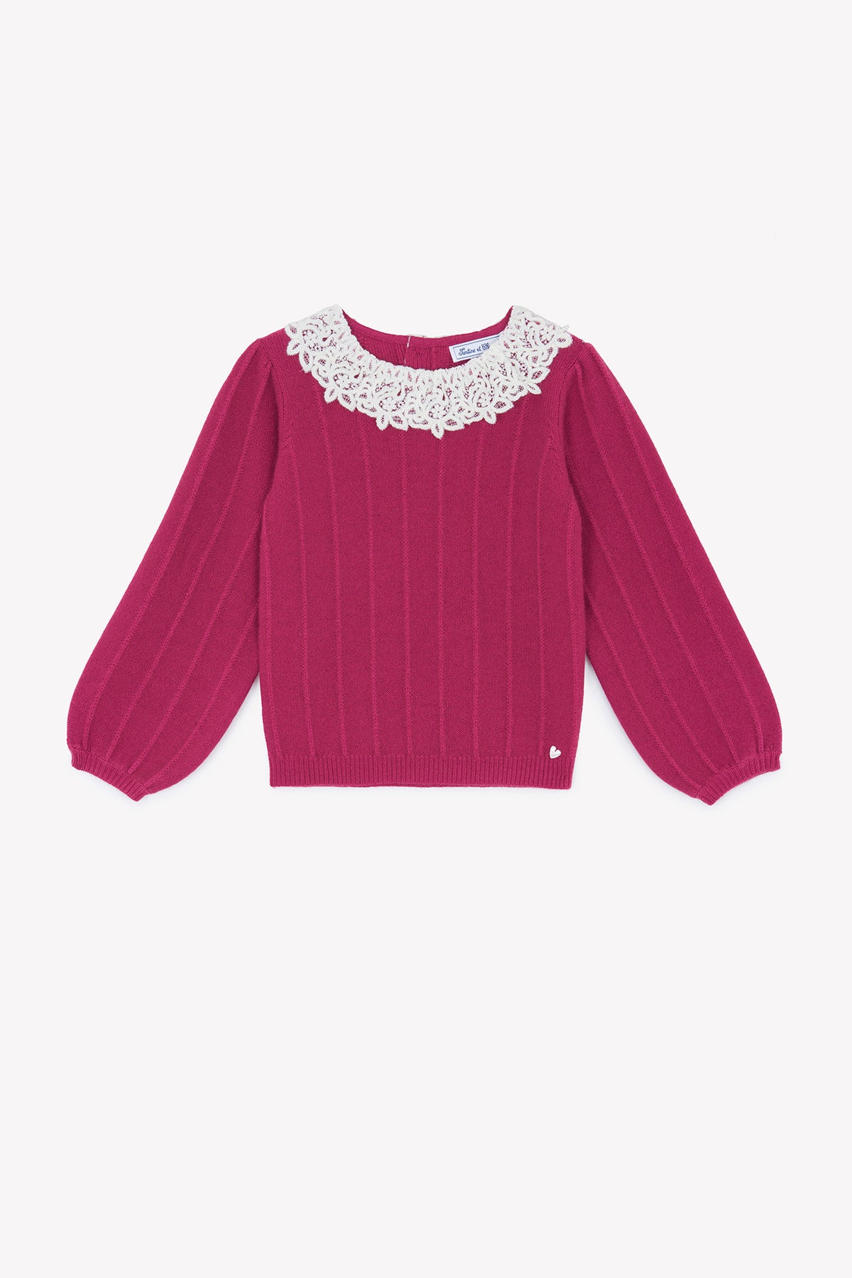 Magenta / Pull - Magenta Col Volanté