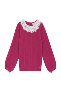 Pull - Magenta col volanté