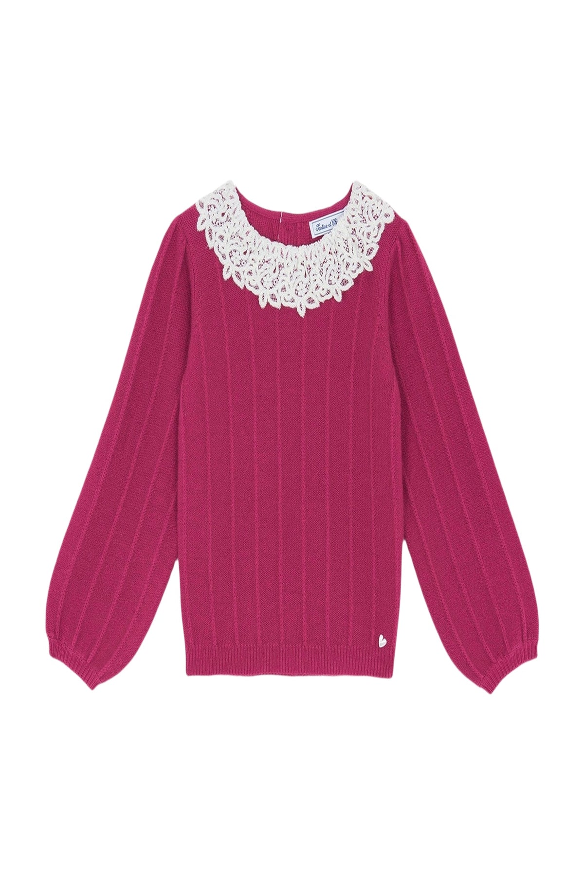 Pull - Magenta col volanté