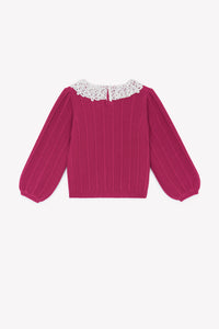 Magenta / Pull - Magenta Col Volanté