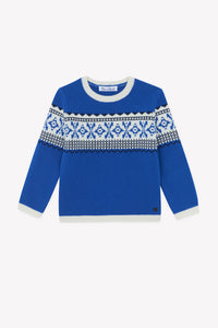 Gris Chiné Foncé / Pull - Gris Foncé Chiné Motif Jacquard