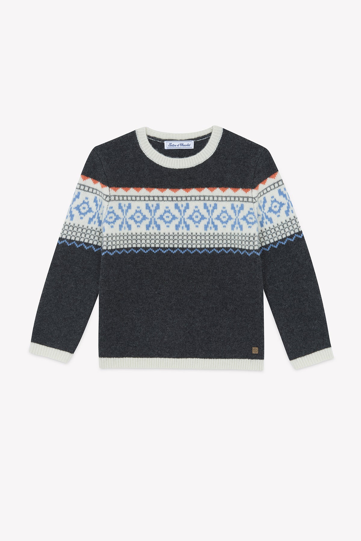 Bleu Électrique / Pull - Bleu Électrique Motif Jacquard