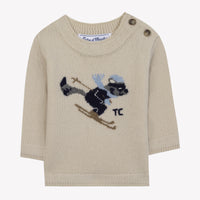 Beige Chiné / Pull - Beige Chiné Motif Jacquard